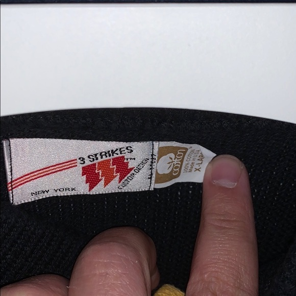 3 Strikes Black and Yellow 2 button Sweater SZ XL - Picture 2 of 6